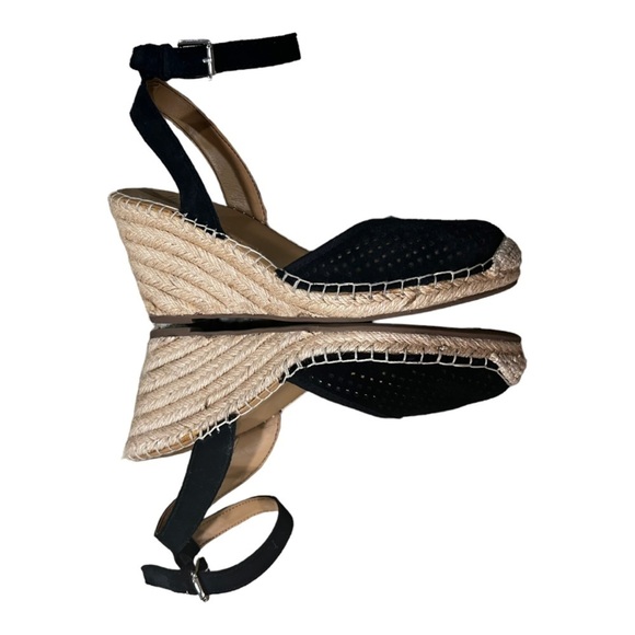 Franco Sarto | Mirage 2 Black Suede Wedge Espadrille sandals women’s 8 - Picture 2 of 10